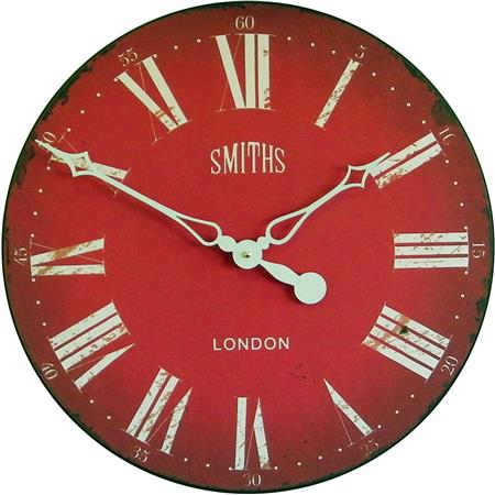 Smiths Clocks London. Smiths Wall Clock Antique Style Red - timeframedclocks