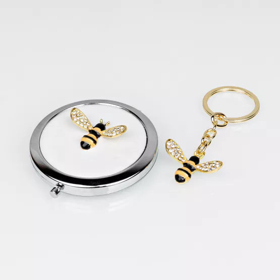 Sophia® Bumblebee Compact Mirror & Keyring *NEW* - timeframedclocks