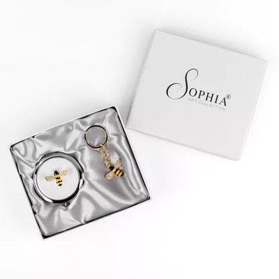 Sophia® Bumblebee Compact Mirror & Keyring *NEW* - timeframedclocks