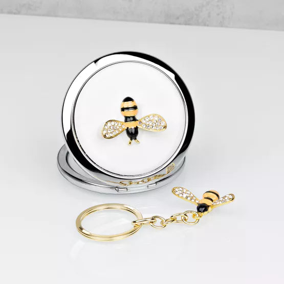 Sophia® Bumblebee Compact Mirror & Keyring *NEW* - timeframedclocks