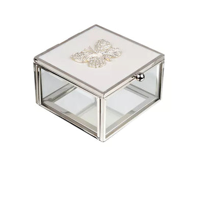 Sophia® Butterfly Trinket Box Enamel Lid & Diamantes *NEW* - timeframedclocks