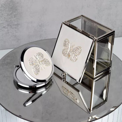 Sophia® Butterfly Trinket Box Enamel Lid & Diamantes *NEW* - timeframedclocks