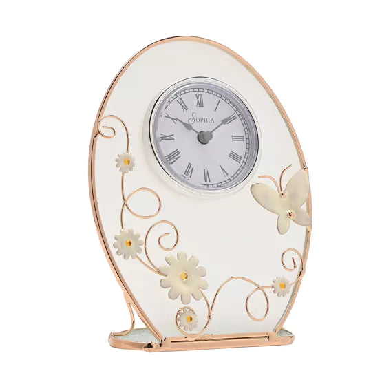 Sophia® Classic Champagne Meadow Mantel Clock *NEW* - timeframedclocks