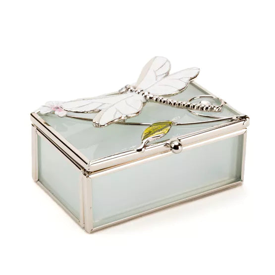 Sophia® Classic Glass & Dragonfly Trinket Box *NEW DUE LATE SEPT/OCT* - timeframedclocks