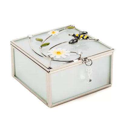 Sophia® Classic Glass & Wire Bumblebee Square Trinket Box *NEW* - timeframedclocks