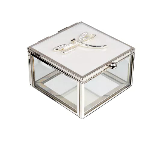 Sophia® Dragonfly Trinket Box Enamel Lid & Diamantes *NEW* - timeframedclocks