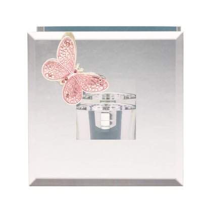 Sophia® Glass Butterfly Tea light Holder *NEW* - timeframedclocks