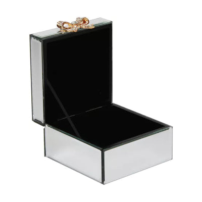 Sophia® Mirror Glass Bow Jewellery Box *NEW* - timeframedclocks