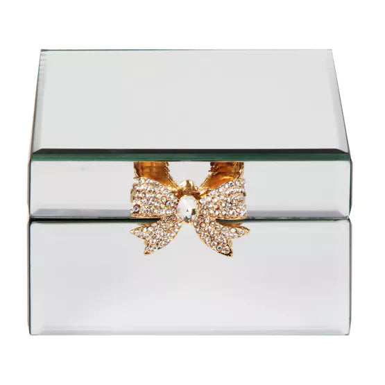 Sophia® Mirror Glass Bow Jewellery Box *NEW* - timeframedclocks