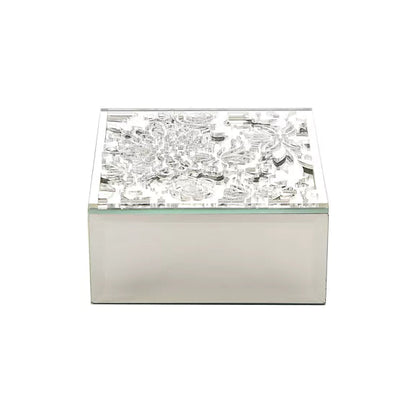 Sophia® Mirrored Floral Sqaure Trinket Box *NEW* - timeframedclocks