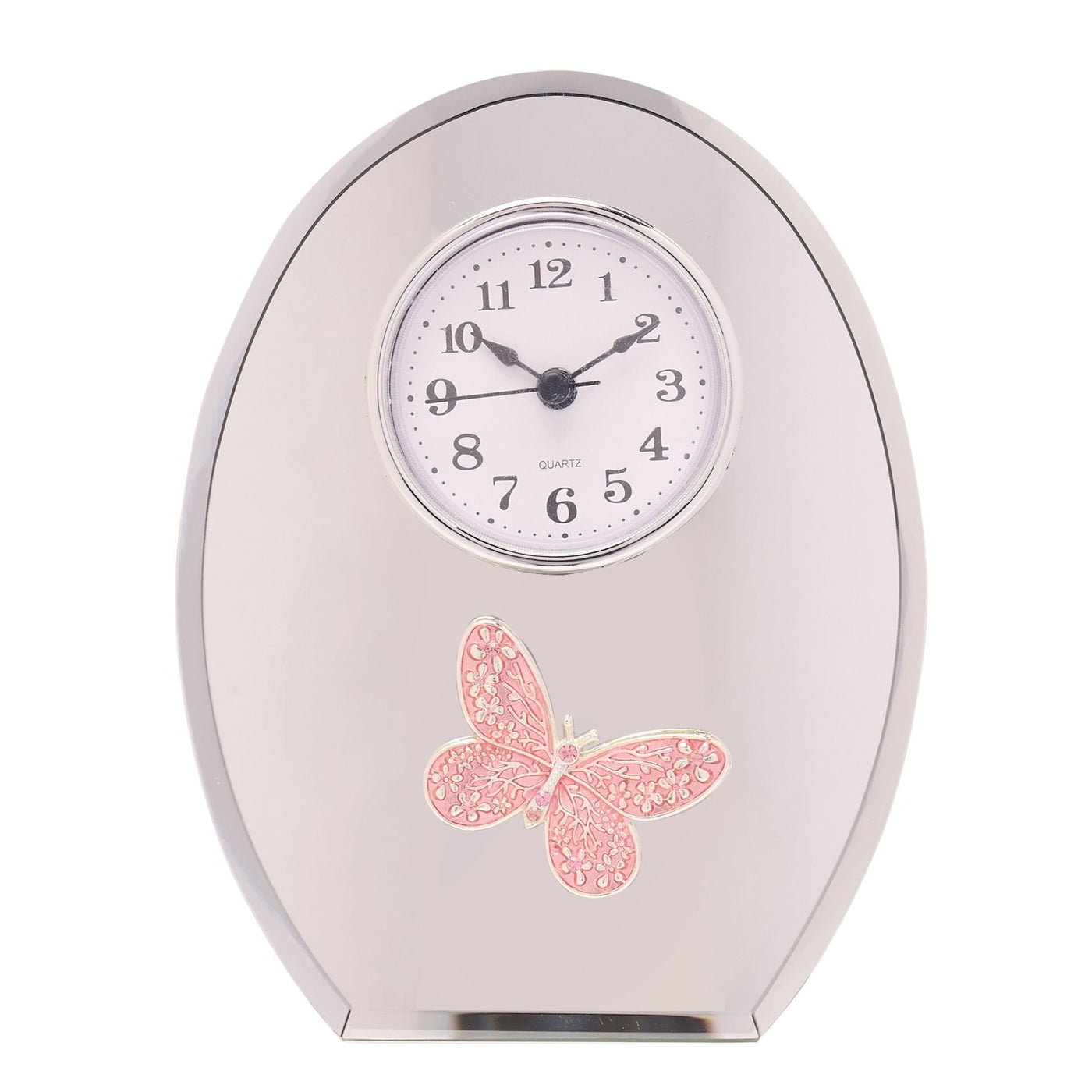 Sophia® Pink Butterfly Mantel Clock *NEW* - timeframedclocks