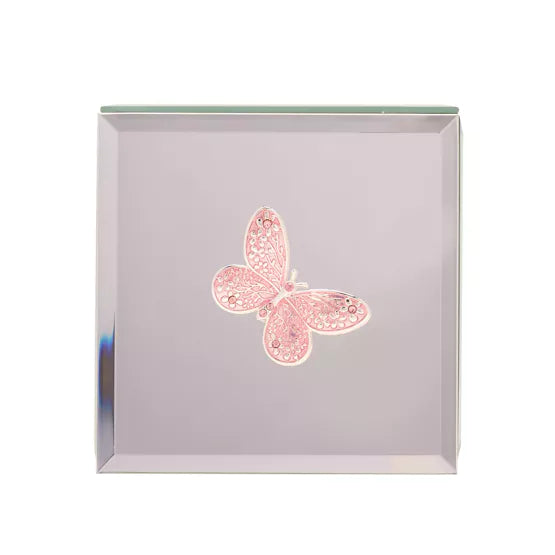 Sophia® Pink Glass Butterfly Jewellery Box *NEW* - timeframedclocks