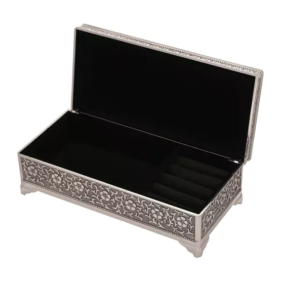 Sophia® Silver Plated Antique Trinket Box *NEW* - timeframedclocks