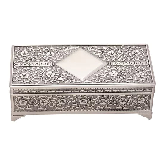 Sophia® Silver Plated Antique Trinket Box *NEW* - timeframedclocks