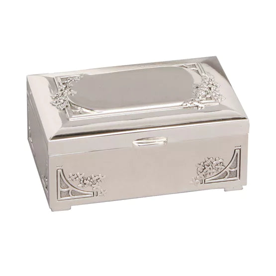 Sophia® Silver Plated Flowers Trinket Box *NEW* - timeframedclocks