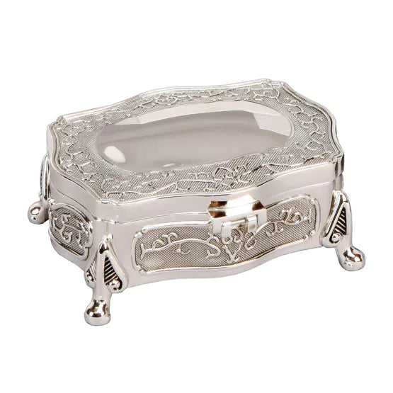 Sophia® Silver Plated Oblong Trinket Box *NEW* - timeframedclocks