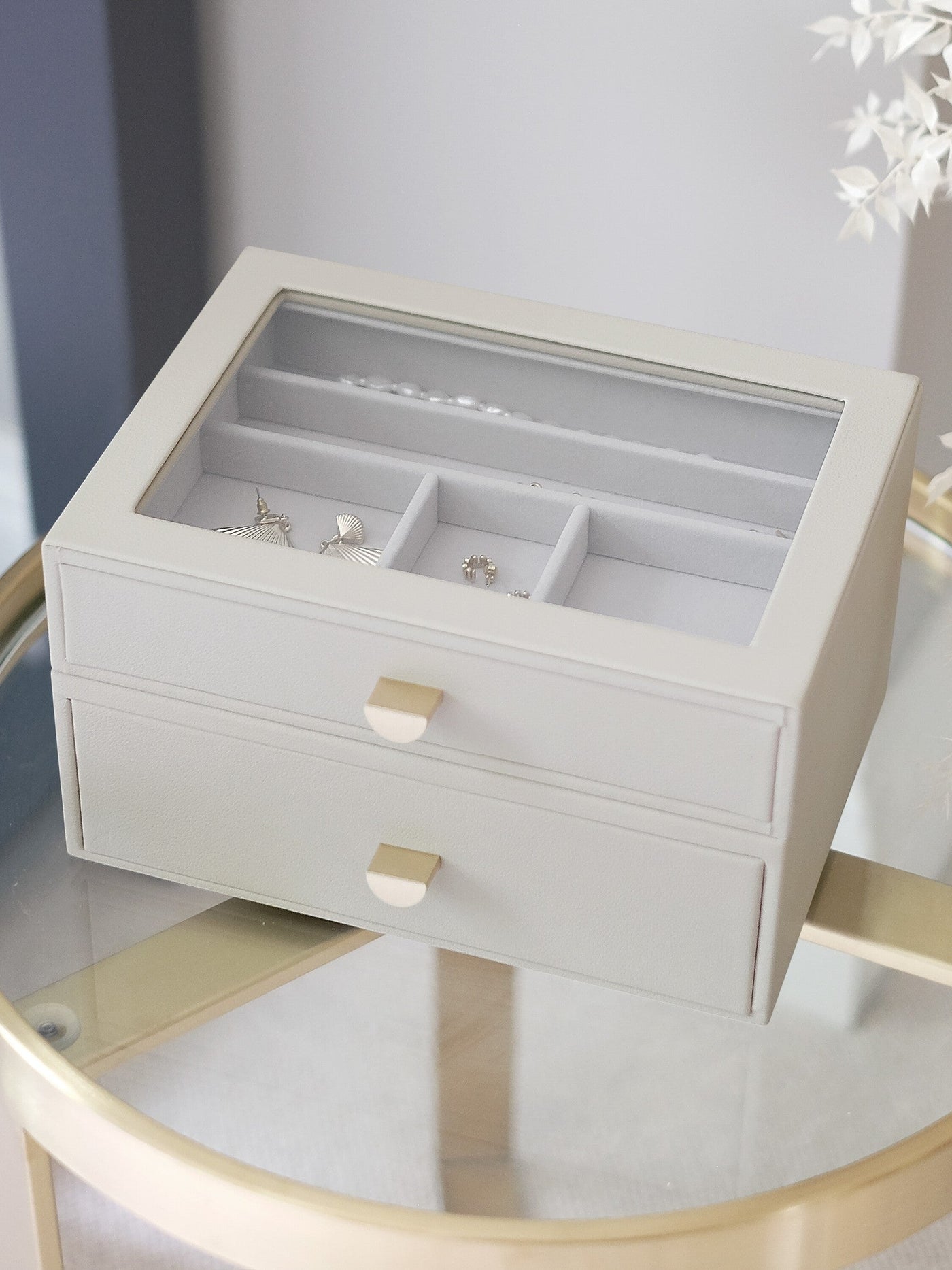 Stackers. Oatmeal Classic Jewellery Box - Set of 2 (with drawers) - timeframedclocks