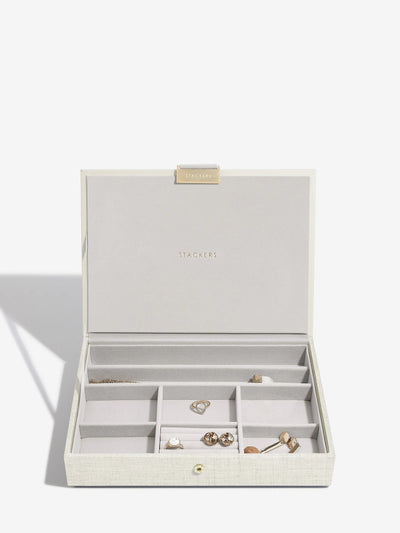 Stackers. Oatmeal & Linen Classic Jewellery Box Set of 2 *NEW* - timeframedclocks