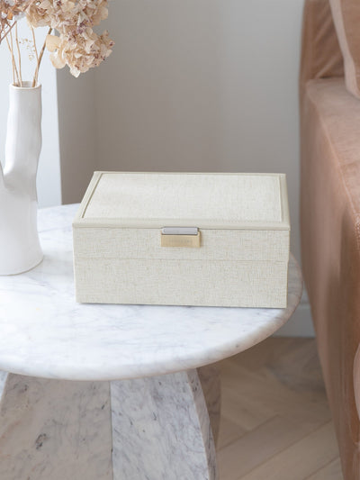 Stackers. Oatmeal & Linen Classic Jewellery Box Set of 2 *NEW* - timeframedclocks