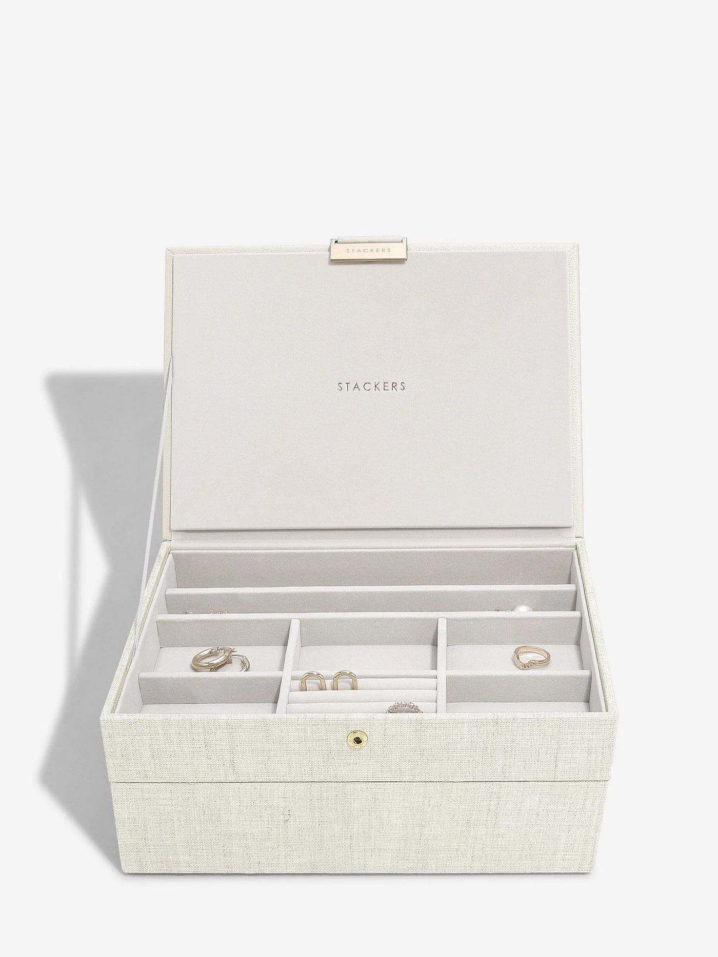 Stackers. Oatmeal & Linen Classic Jewellery Box Set of 2 *NEW* - timeframedclocks