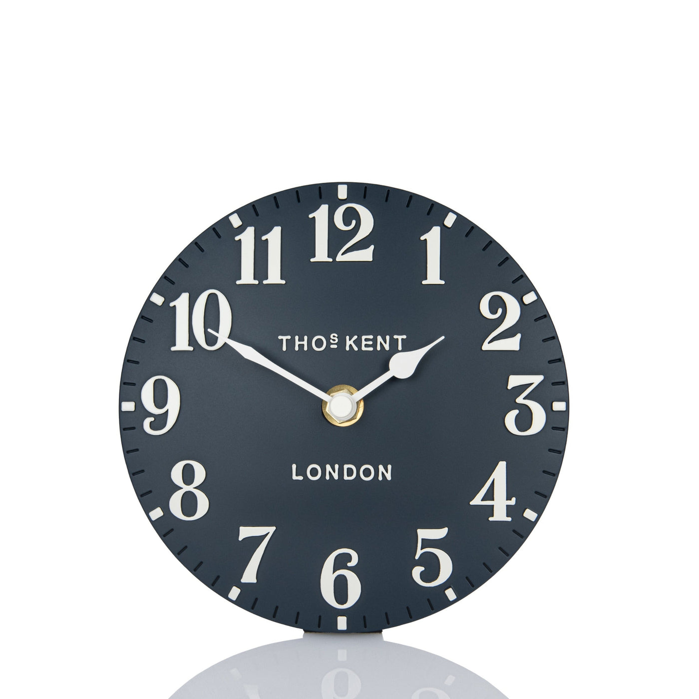 Thomas Kent London. Arabic Mantel Clock 6" (15cm) Ink Blue - timeframedclocks