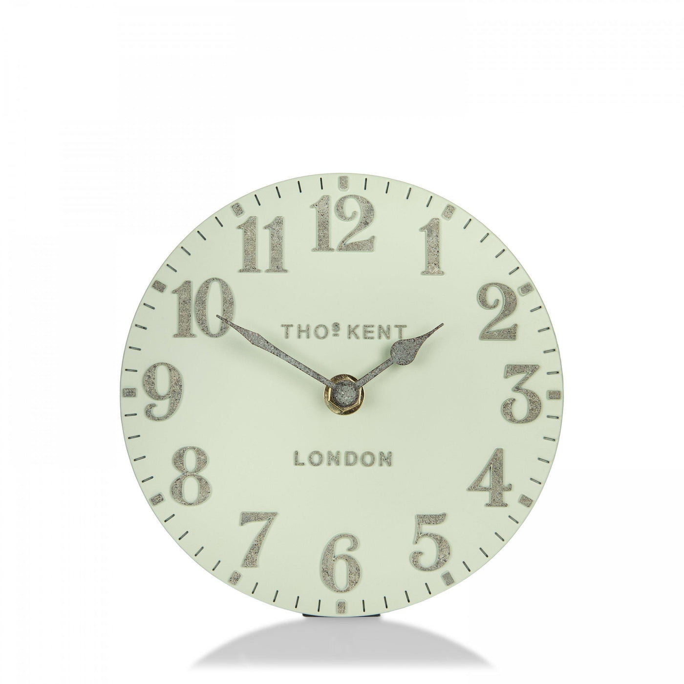 Thomas Kent London. Arabic Mantel Clock 6" (15cm) Pearl Green *NEW* - timeframedclocks