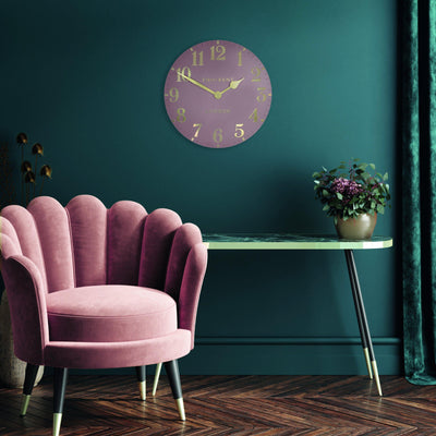 Thomas Kent London. Arabic Wall Clock 12" (31cm) Blush Pink *NEW* - timeframedclocks