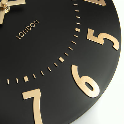 Thomas Kent London. Arabic Wall Clock 12" (31cm) Noir *NEW* - timeframedclocks