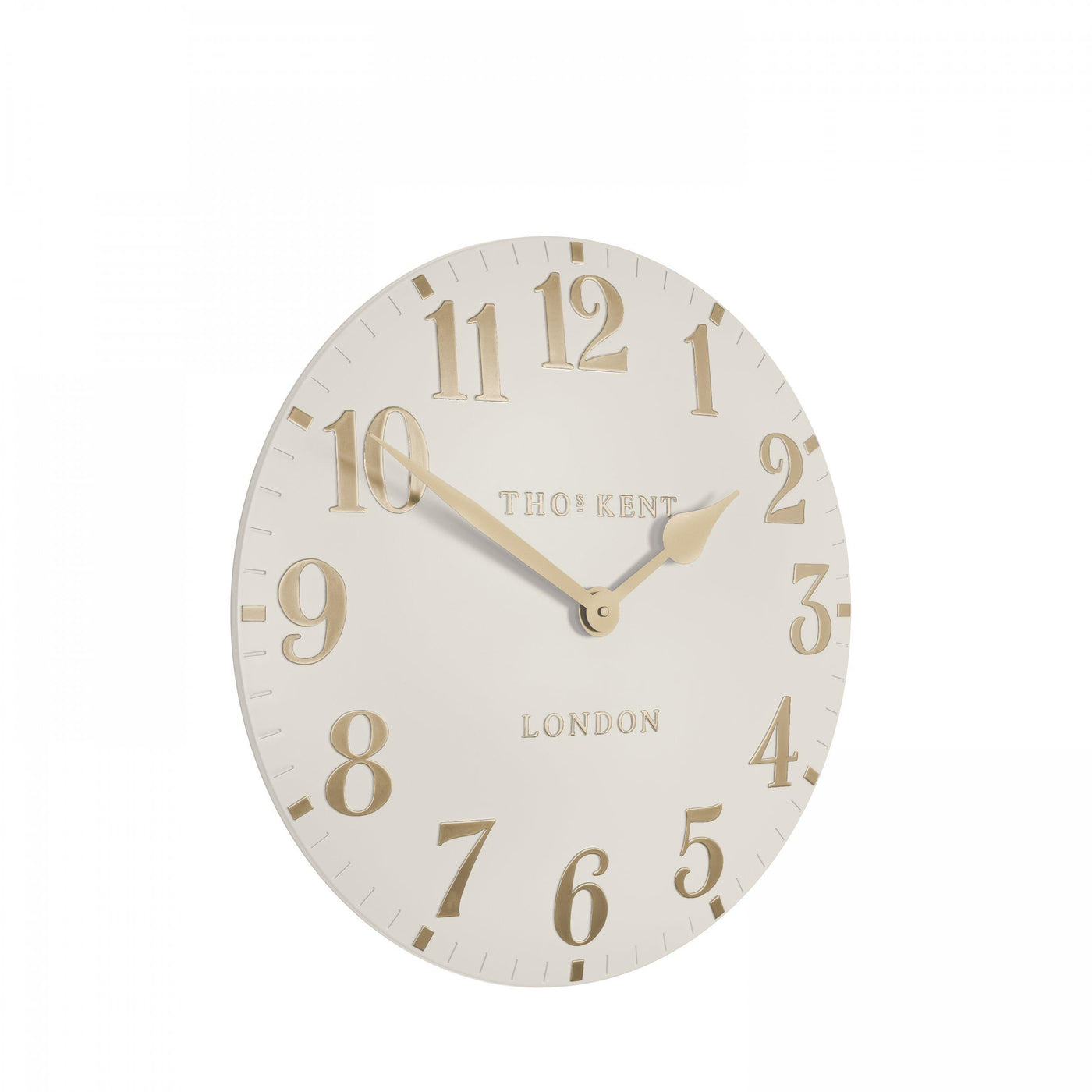 Thomas Kent London. Arabic Wall Clock 12" (31cm) Oatmeal *NEW* - timeframedclocks