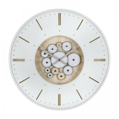 Thomas Kent London. Clocksmith Cog Wall Clock 21" (53cm) Ivory *NEW* - timeframedclocks
