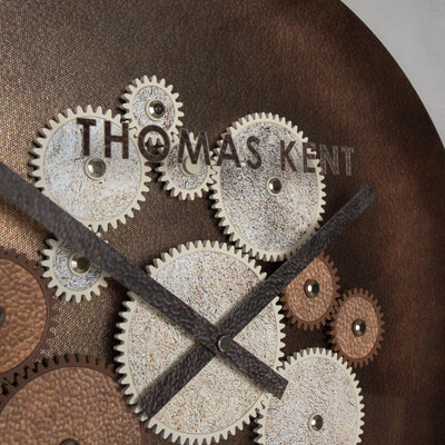 Thomas Kent London. Clocksmith Cog Wall Clock 30" (76cm) Bronze *NEW* - timeframedclocks