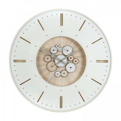 Thomas Kent London. Clocksmith Cog Wall Clock 30" (76cm) Ivory *NEW* - timeframedclocks