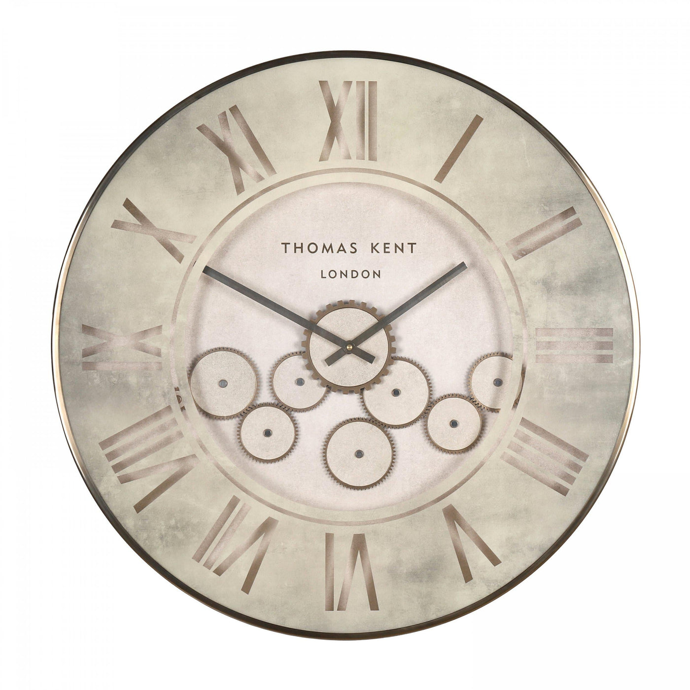 Thomas Kent London. Clocksmith Cog Wall Clock 30" (76cm) Stone *NEW PRE-ORDER DEL EARLY MAY* - timeframedclocks