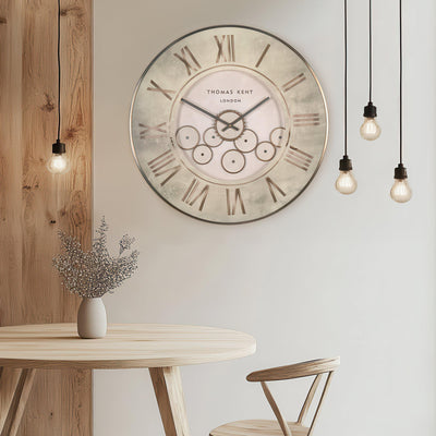 Thomas Kent London. Clocksmith Cog Wall Clock 30" (76cm) Stone *NEW PRE-ORDER DEL EARLY MAY* - timeframedclocks