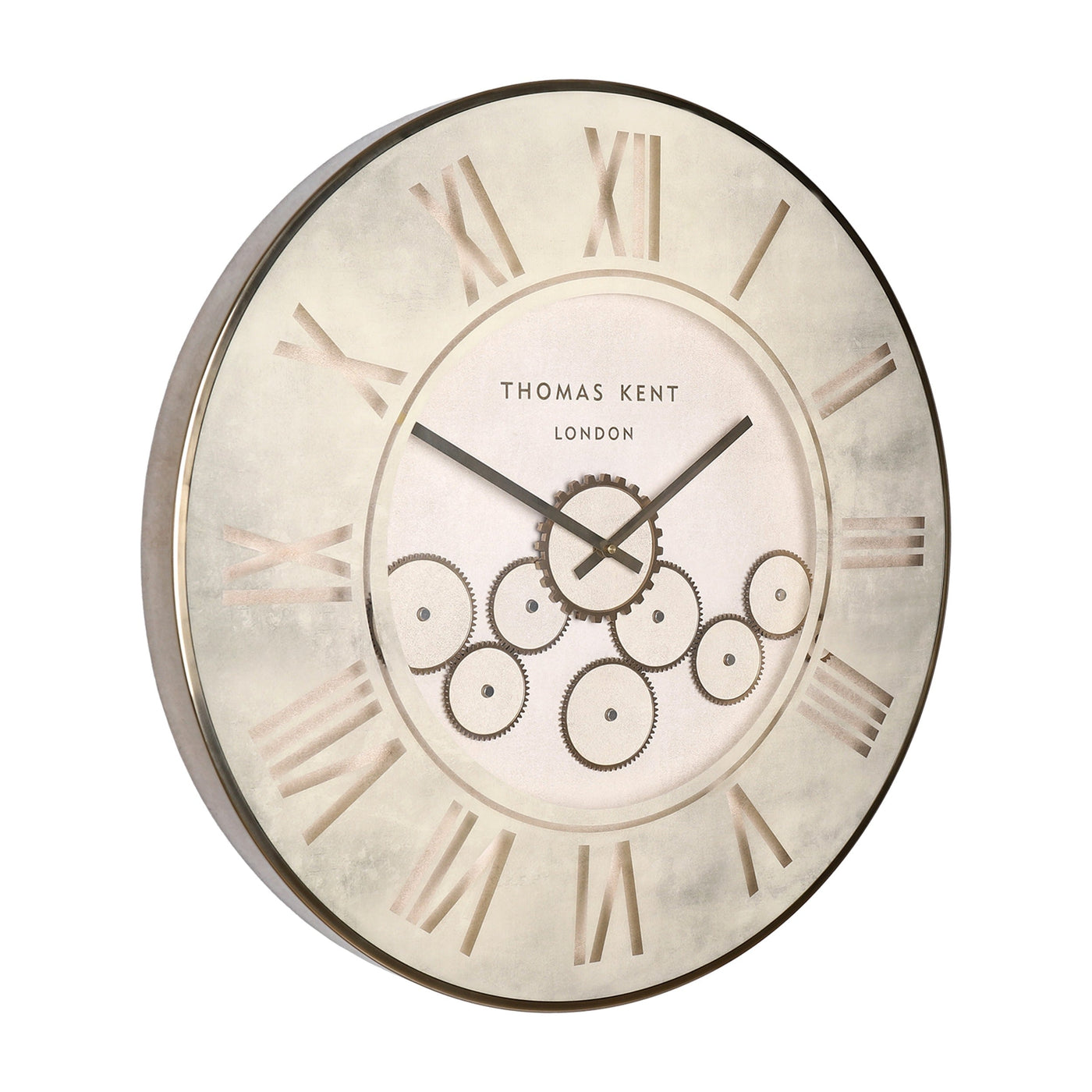 Thomas Kent London. Clocksmith Cog Wall Clock 30" (76cm) Stone *NEW* - timeframedclocks