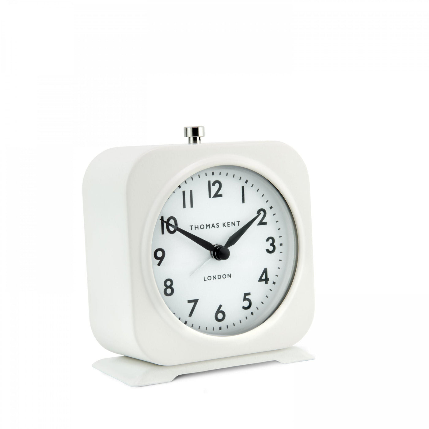 Thomas Kent London. Finch Alarm Clock Snowberry White *NEW* - timeframedclocks