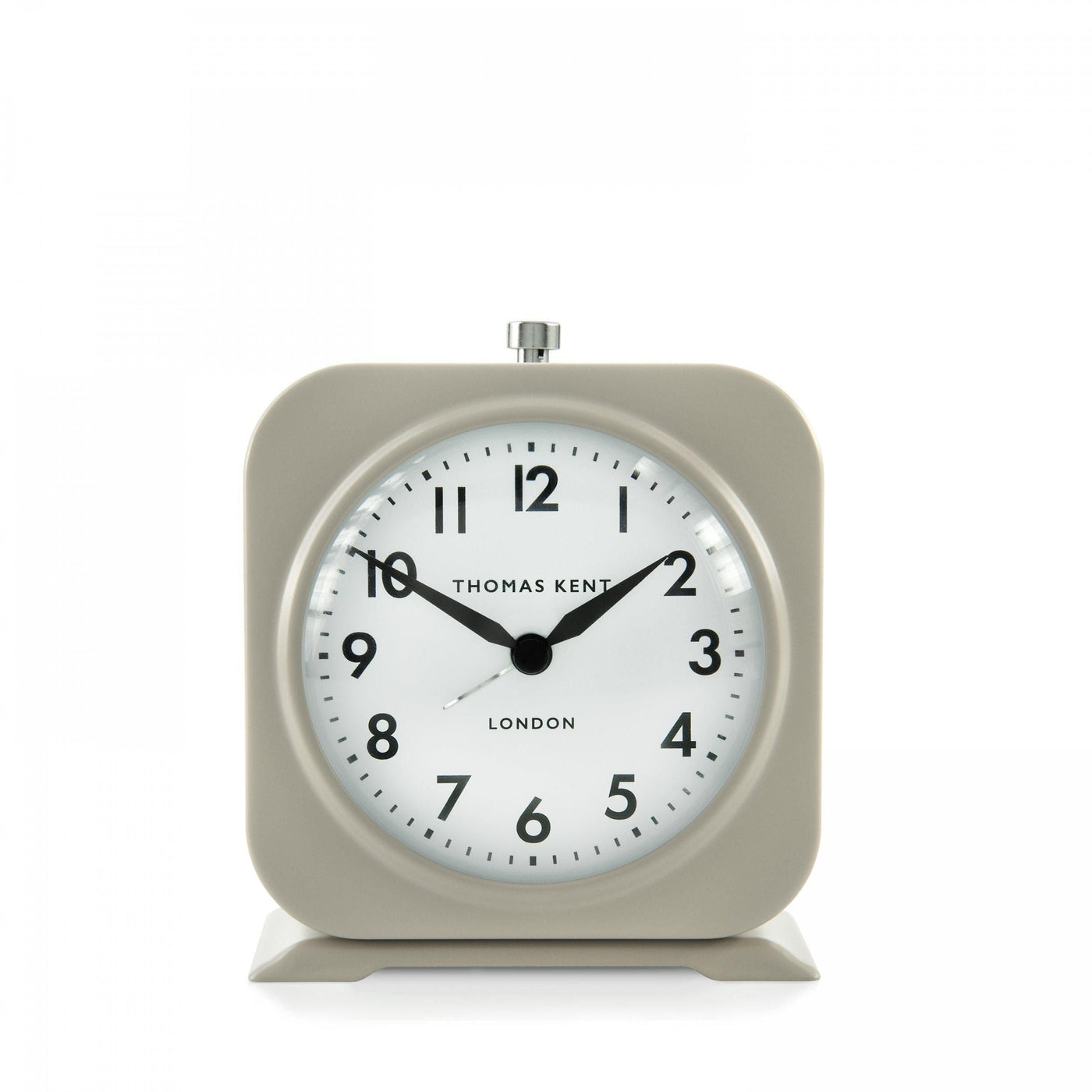 Thomas Kent London. Finch Alarm Clock Taupe *NEW* - timeframedclocks