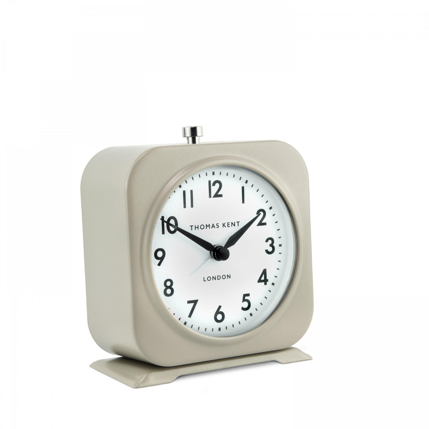 Thomas Kent London. Finch Alarm Clock Taupe *NEW* - timeframedclocks