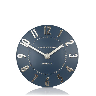 Thomas Kent London. Mulberry Mantel Clock 6" (15cm) Midnight Blue - timeframedclocks