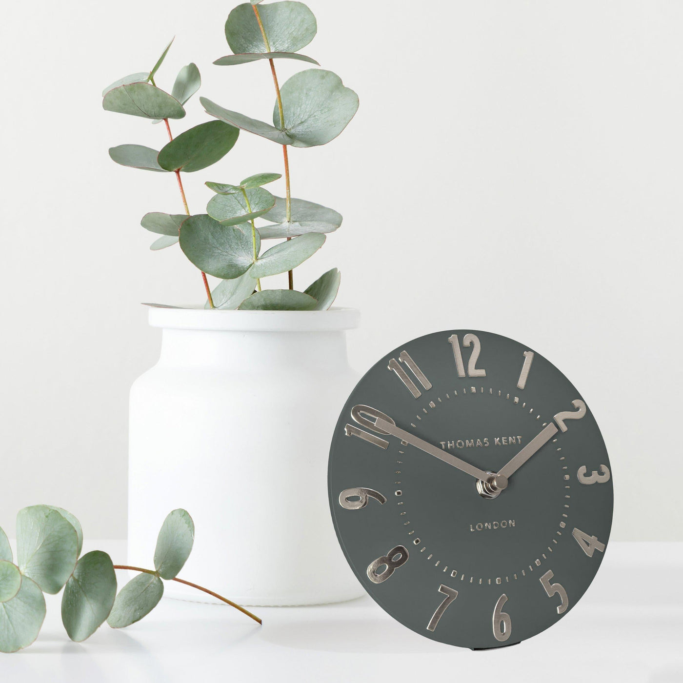 Thomas Kent London. Mulberry Mantel Clock 6" (15cm) Olive Green *NEW* - timeframedclocks