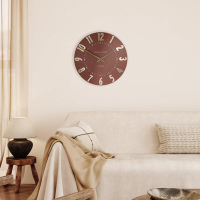 Thomas Kent London. Mulberry Wall Clock 12" (30 cm) Auburn *NEW* - timeframedclocks