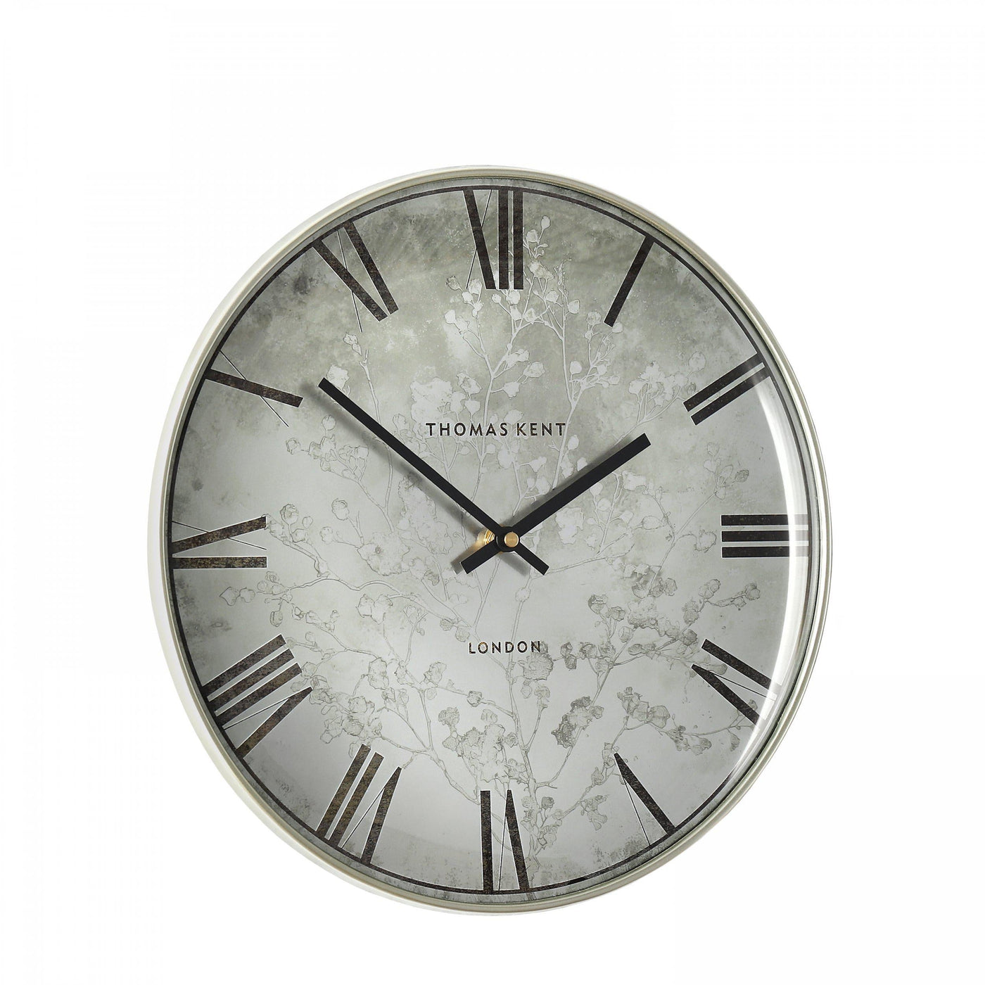 Thomas Kent London. Roma Wall Clock 14" Silver *NEW* - timeframedclocks