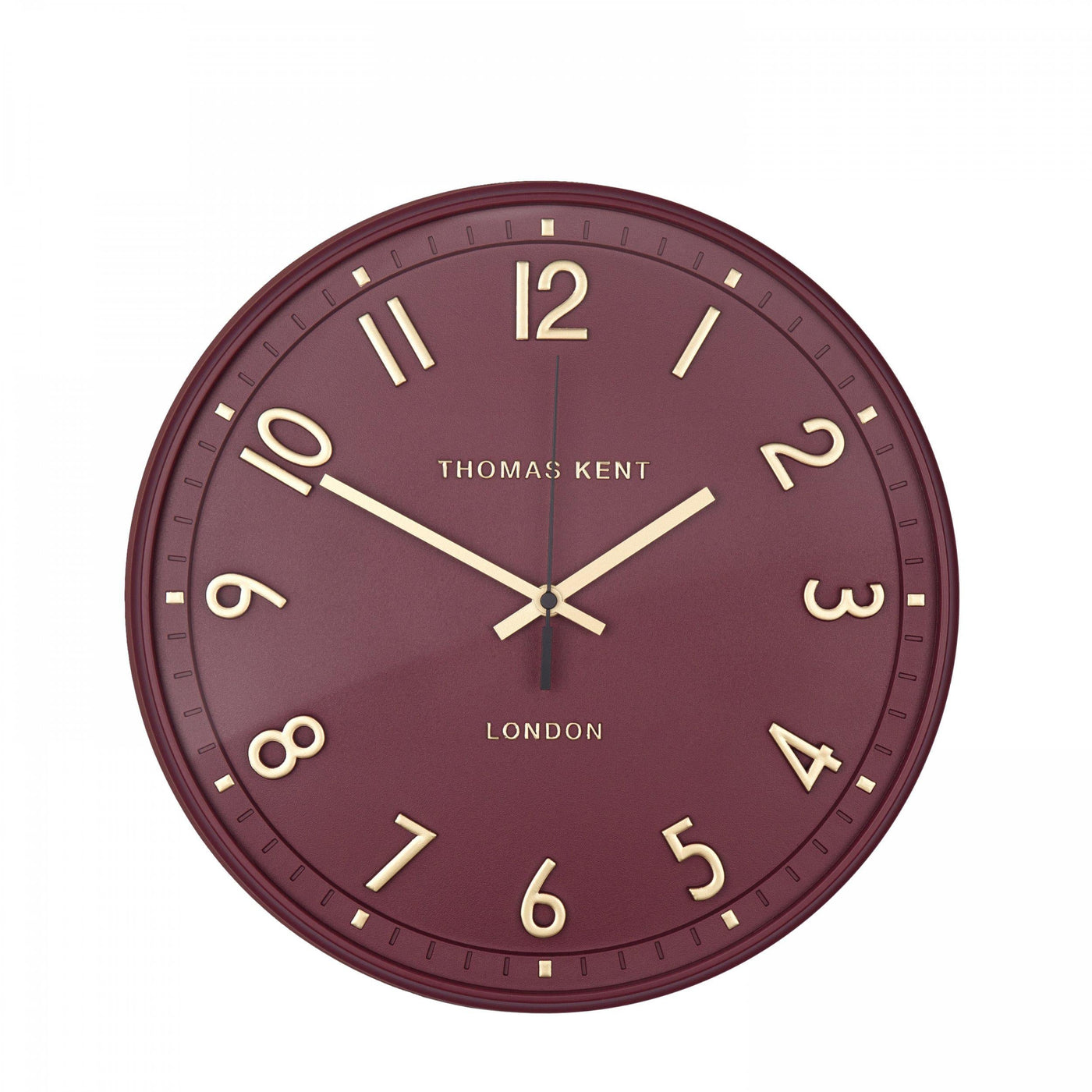 Thomas Kent London. Tresco Wall Clock 14" (36cm) Berry *NEW* - timeframedclocks