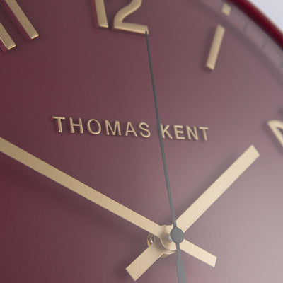 Thomas Kent London. Tresco Wall Clock 14" (36cm) Berry *NEW* - timeframedclocks
