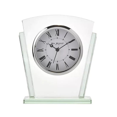 WM.Widdop. Art Deco Glass Panel Mantel Clock *NEW* - timeframedclocks