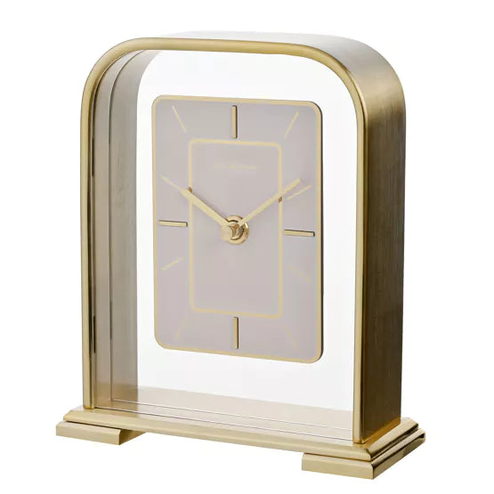 WM.Widdop. Art Deco Gold Arched Portrait Mantel Clock *NEW* - timeframedclocks