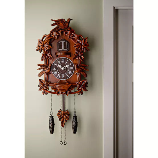 WM.Widdop. Bird On Top Wooden Case Large Cuckoo Clock *NEW* - timeframedclocks