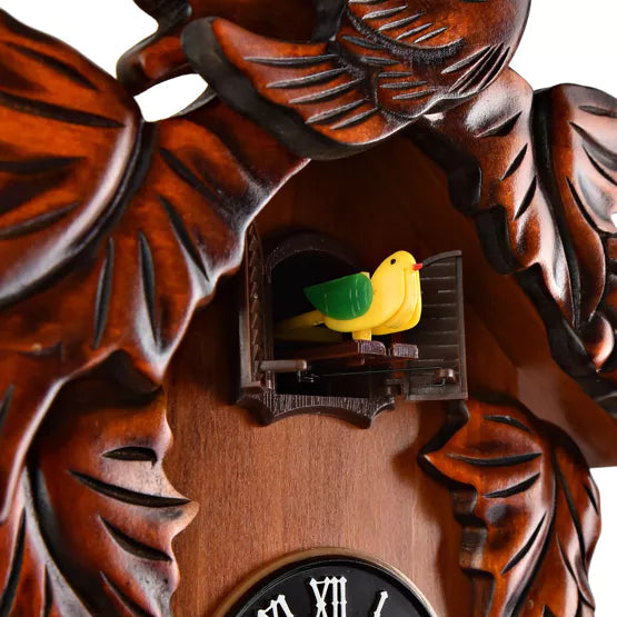 WM.Widdop. Bird On Top Wooden Case Small Cuckoo Clock *NEW* - timeframedclocks