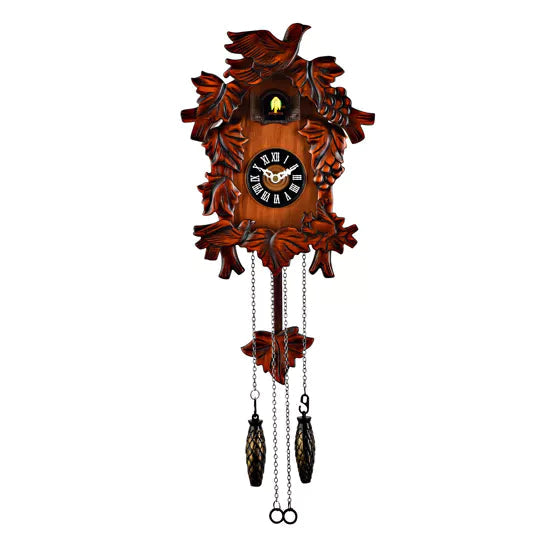 WM.Widdop. Bird On Top Wooden Case Small Cuckoo Clock *NEW* - timeframedclocks