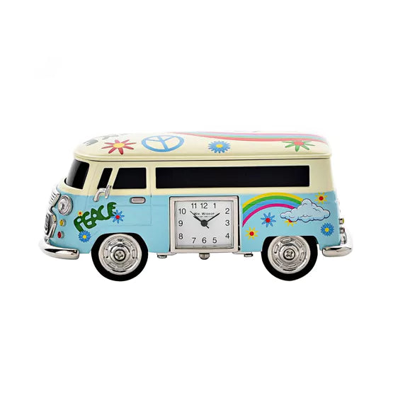 WM.Widdop Camper Van Miniature Clock Blue *NEW* – timeframed clocks